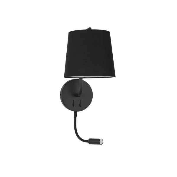 Nova Luce Sage - applique murale avec interrupteur - 20 x 29 x 59 cm - 3W LED inclus - noir