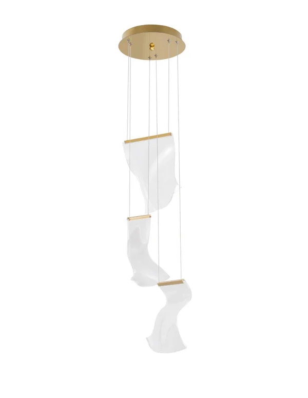 Nova Luce Siderno - lampe suspendue - Ø 28 x 150 cm - 16W LED inclus - or