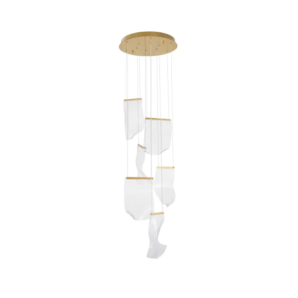 Nova Luce Siderno - lampe suspendue - Ø 48 x 150 cm - 39W LED inclus - or