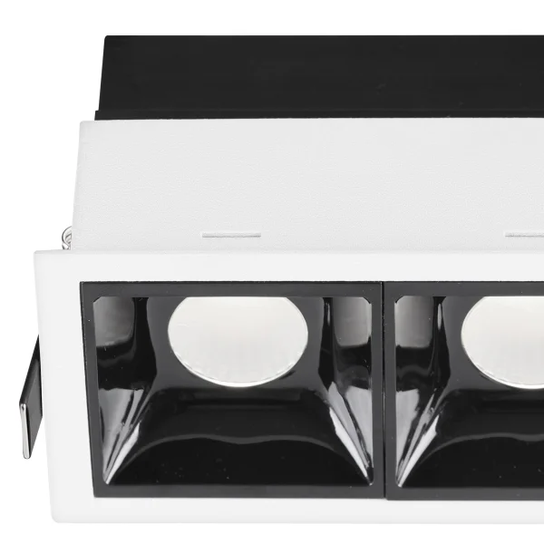 Nova Luce Sorel - spot à encastrer - 115 x 62 mm, 108 x 57 mm encastré - 2 x 7W LED inclus - blanc et noir