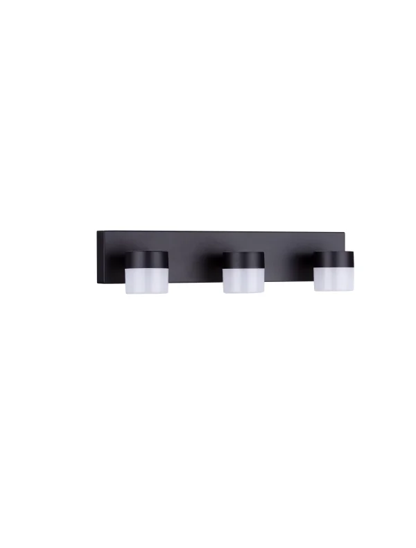 Nova Luce Teko - applique murale - 38,5 x 7,5 x 11,5 cm - 17W LED inclus - IP44 - noir sablé