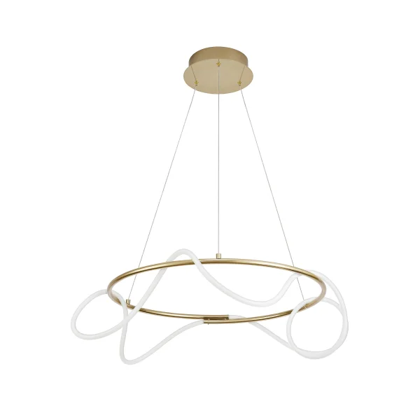 Nova Luce Tiriac - lampe suspendue - Ø 70 x 120 cm - 43W LED dimmable inclus - or et blanc