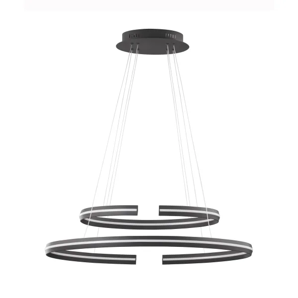 Nova Luce Torrente - lampe suspendue - 80 x 40 x 120 cm - 55W LED dimmable inclus - noir sable