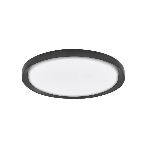 Nova Luce Troy - plafonnier - Ø 46 x 7,5 cm - 40W LED dimmable inclus - noir mat et blanc mat