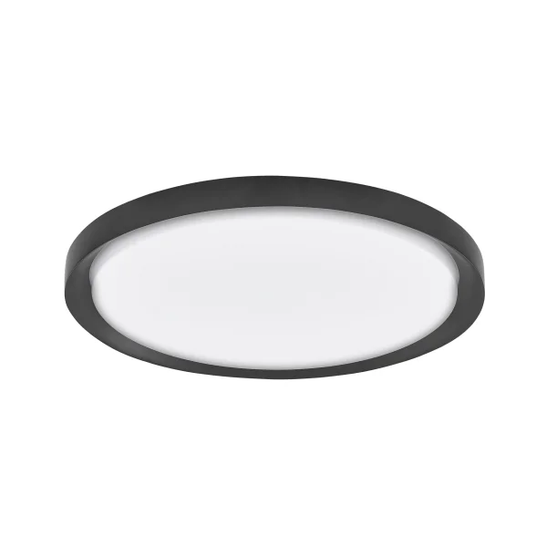 Nova Luce Troy - plafonnier - Ø 56 x 7,5 cm - 50W LED dimmable inclus - noir mat et blanc mat