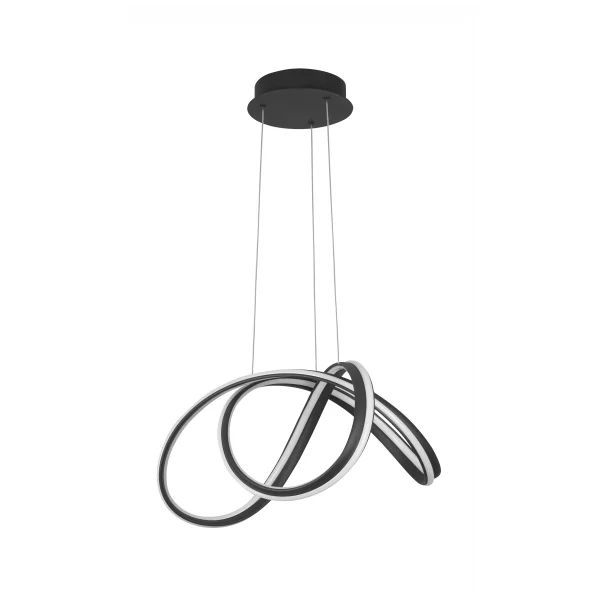 Nova Luce Truno - lampe suspendue - Ø 52 x 120 cm - 60W LED dimmable inclus - noir sable