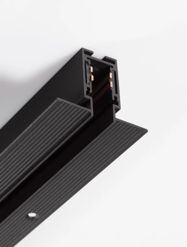 Nova Luce Ultra Slim - rail magnétique encastré sans garniture - 200 cm - noir