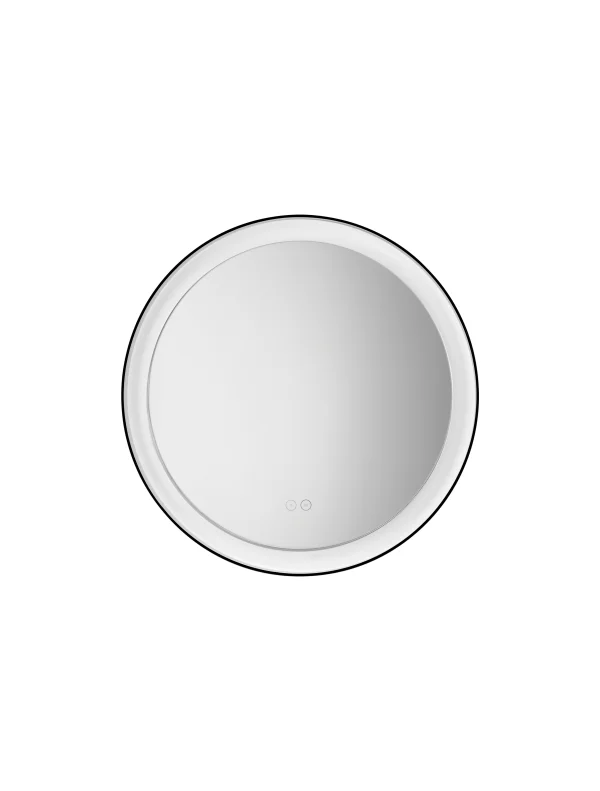 Nova Luce Ural - miroir avec éclairage - Ø 60 x 3,5 cm - 20W LED inclus - IP44 - noir sablé et blanc