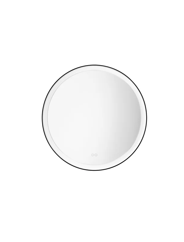 Nova Luce Ural - miroir avec éclairage - Ø 80 x 3,5 cm - 29W LED inclus - IP44 - noir sablé et blanc
