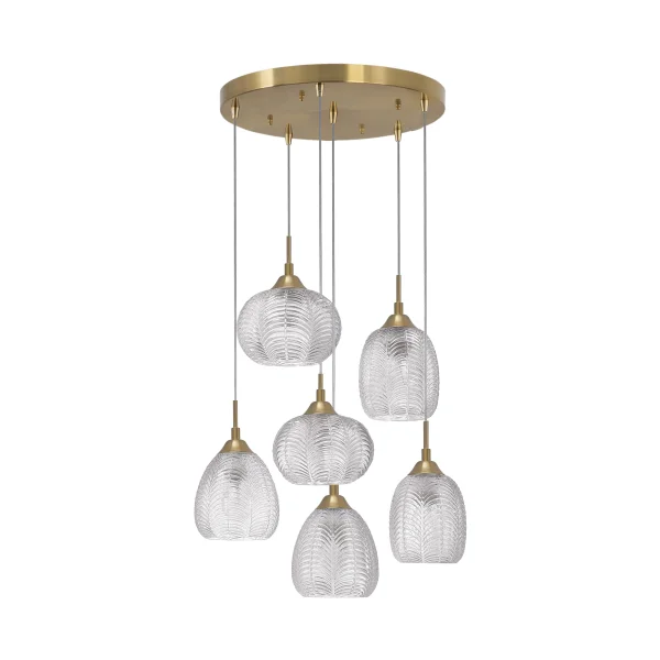 Nova Luce Vario - lampe suspendue - Ø 50 x 120 cm - or satiné et transparent
