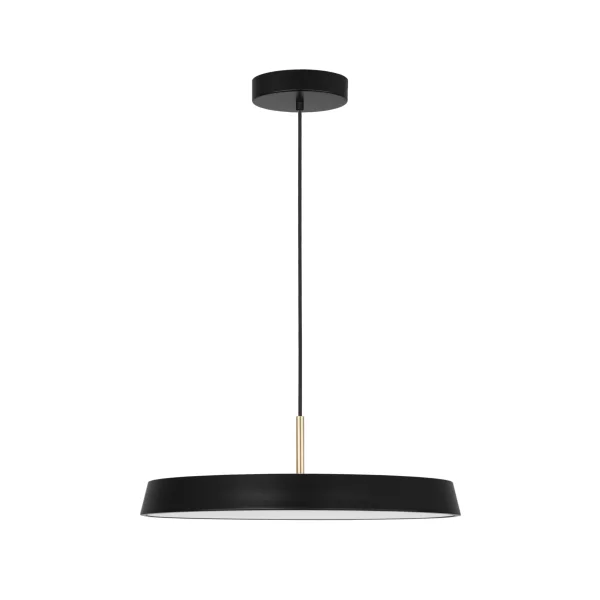 Nova Luce Vetro - lampe suspendue - Ø 50 x 120 cm - 41W LED inclus - noir mat