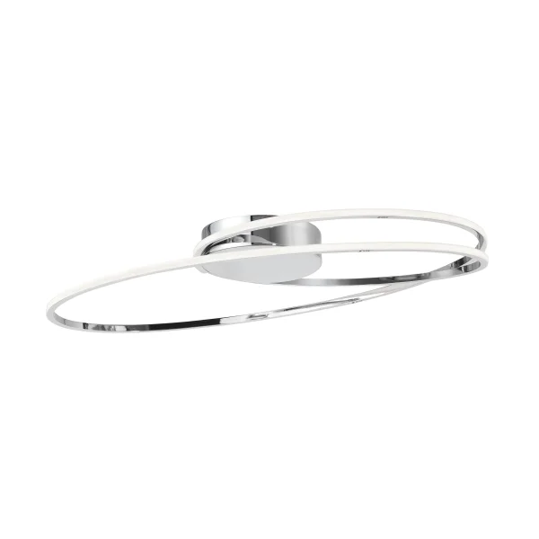 Nova Luce Viareggio - plafonnier - 60 x 35 x 15 cm - 28W LED inclus - chrome