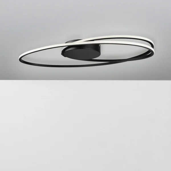 Nova Luce Viarregio - plafonnier - 60 x 35 x 15 cm - 28W LED inclus - noir mat