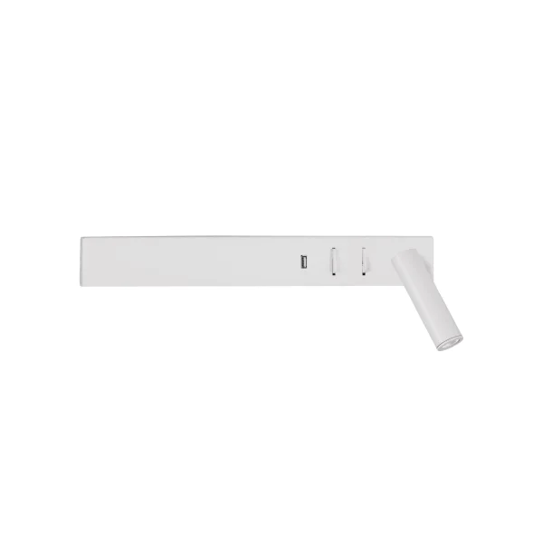 Nova Luce Vida - applique murale avec interrupteur et chargeur USB - 35 x 10 x 8 cm - 5W + 3W LED inclus - blanc sable