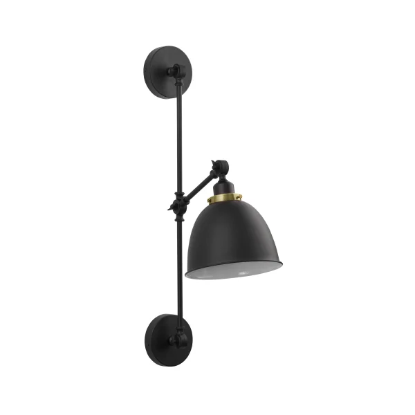 Nova Luce Virgo - applique murale - 16 x 27 x 44 cm - noir et laiton