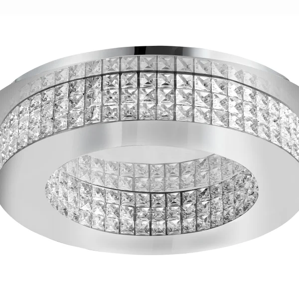 Nova Luce Zeffari - plafonnier - Ø 50 x 10,7 cm - 40W LED inclus - chrome