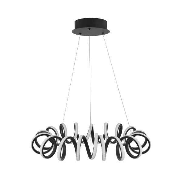 Nova Luce Zinia - lampe suspendue - Ø 60 x 150 cm - 45W LED inclus - noir sable