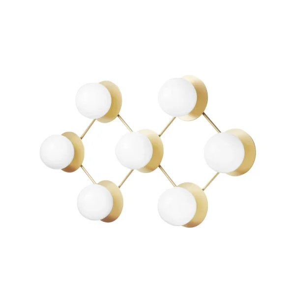 Nuura Aps - Applique murale Liila 7, à 7 lampes, blanc chaud, or/opale Nuura