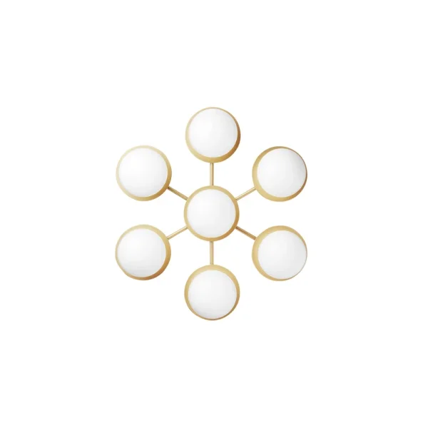 Nuura Aps - Applique murale Liila Star, à 7 lampes, dorée/opale, blanc chaud Nuura