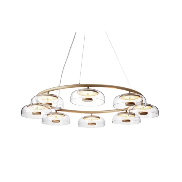 Nuura Aps - Lustre Blossi 8, doré/transparent, Ø 103 cm, à 8 lampes Nuura
