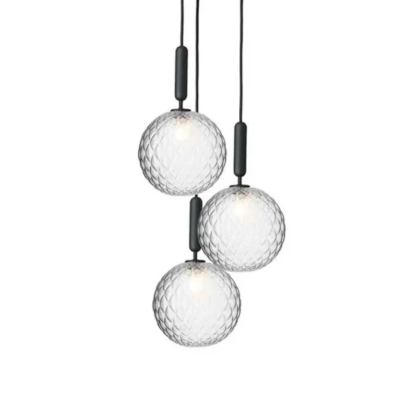 Nuura Aps - Lustre Miira 3, gris/transparent, Ø 37 cm, à 3 lampes Nuura