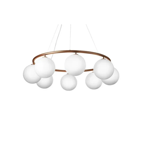 Nuura Aps - Lustre Miira 8 Circular, bronze/blanc, Ø 100 cm Nuura