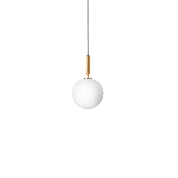 Nuura Aps - Miira 1 Suspension Large Laiton/Blanc Opale Nuura