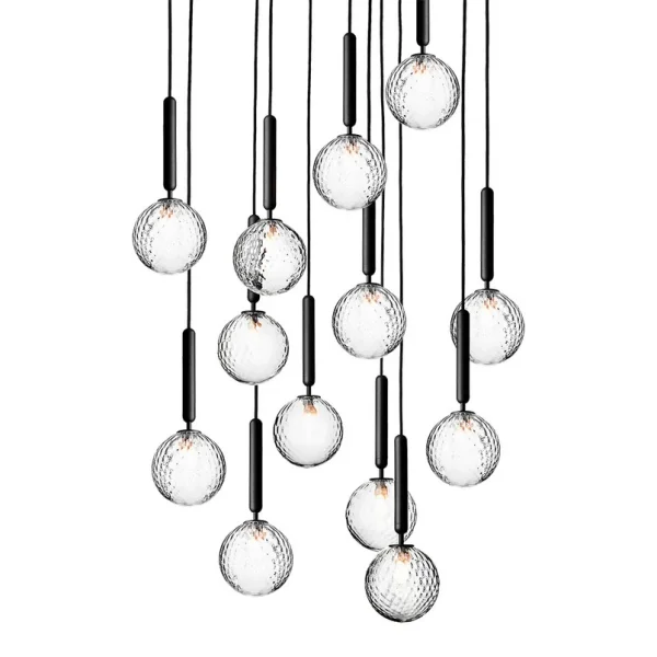 Nuura Aps - Miira 13 lustre, gris/transparent, Ø 92 cm, 13 branches Nuura