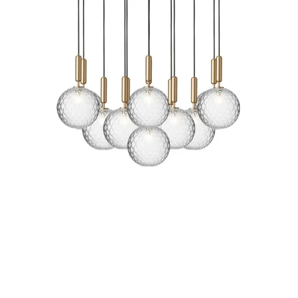 Nuura Aps - Miira 13 lustre, laiton/transparent, Ø 98 cm, 13 branches Nuura