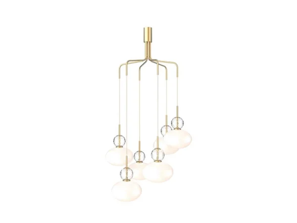 Nuura Aps - Rizzatto Cluster 6 Lustre Satin Brass/Opal Nuura