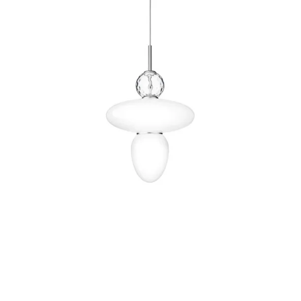 Nuura Aps - Suspension Rizzatto 43, argent/opale, Ø 40 cm Nuura
