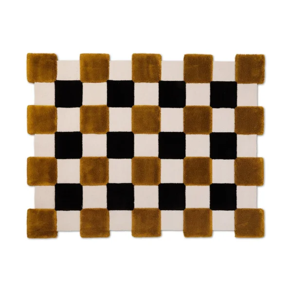 Ogeborg Tapis ODC Segment Rug Collection Square Ochre-beige-black, 142x198 cm