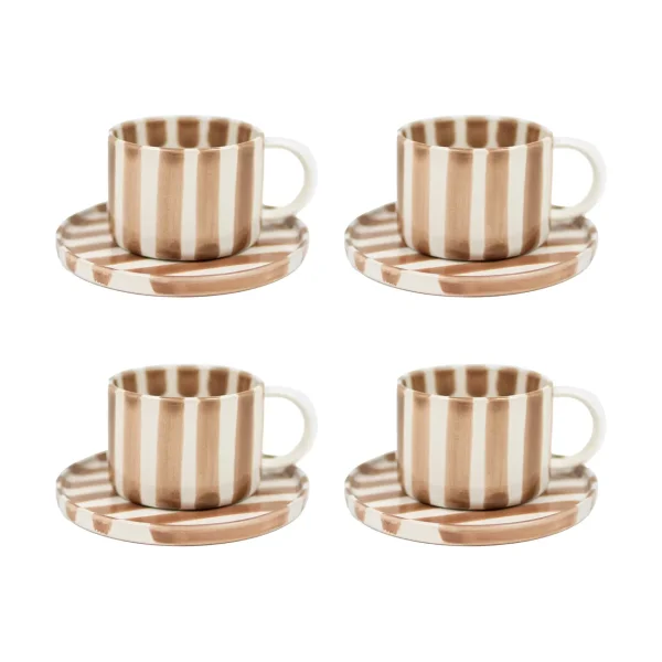 Olsson & Jensen Tasse avec soucoupe Monica lot de 4 - Beige Tasse avec soucoupe Monica lot de 4 - Beige