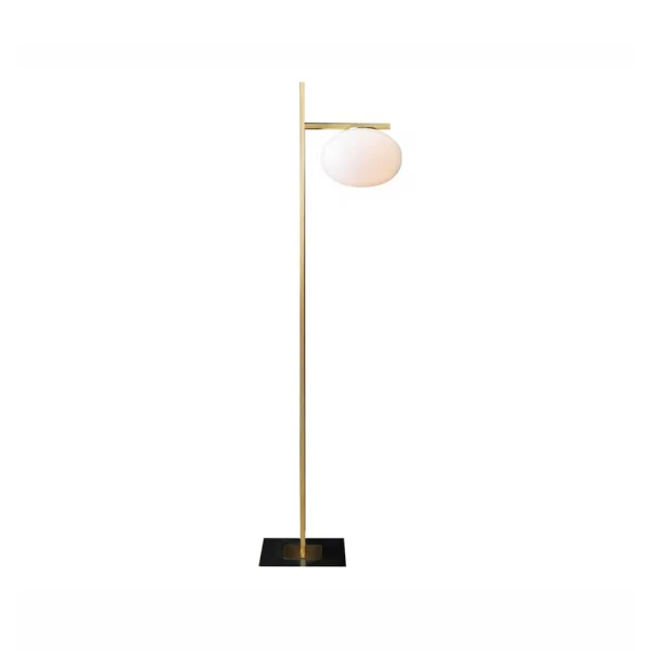 Oluce Lampadaire Alba 382 opale, laiton