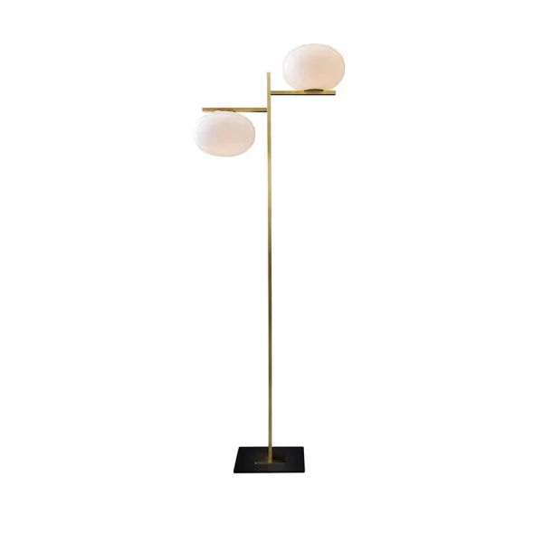 Oluce Lampadaire Alba 383 opale, laiton