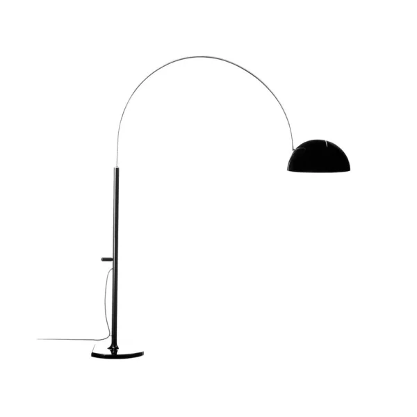 Oluce Lampadaire Coupé 3320 black, structure chromée