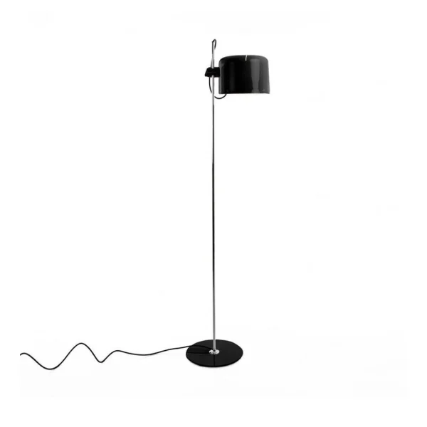 Oluce Lampadaire Coupé 3321 black, structure chromée