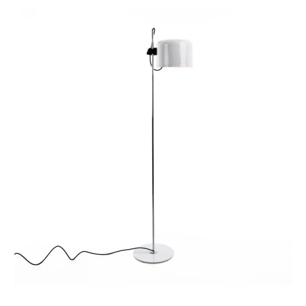 Oluce Lampadaire Coupé 3321 white, structure chromée