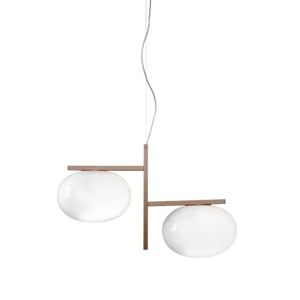 Oluce Suspension Alba 468 opale, laiton