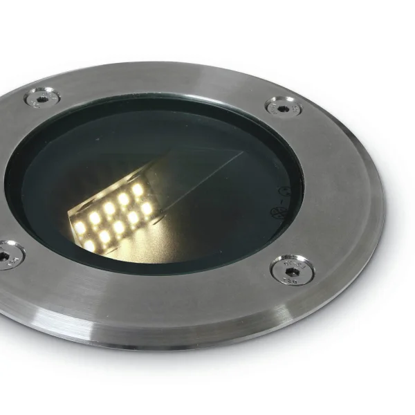 ONE Light Asymmetric Inground - spot extérieur - Ø 120 mm, Ø 115 mm à encastrer - 8W LED inclus - IP67 - acier inoxydable