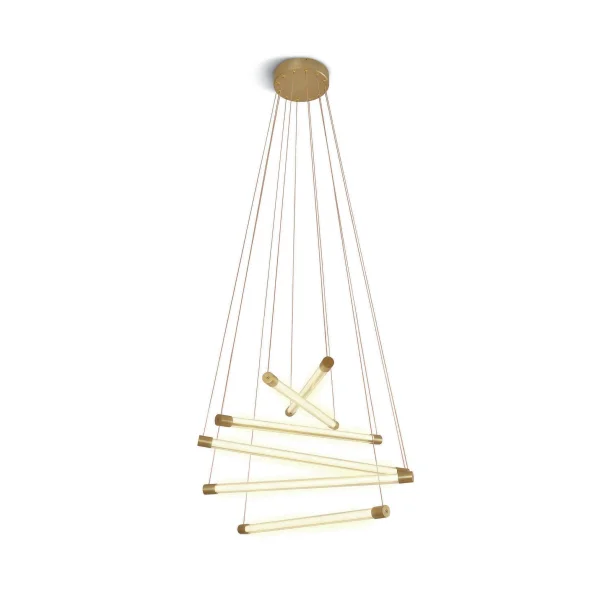 ONE Light Barres lumineuses - lampe suspendue - Ø 63,5 x 150 cm - 65W LED inclus - laiton brossé