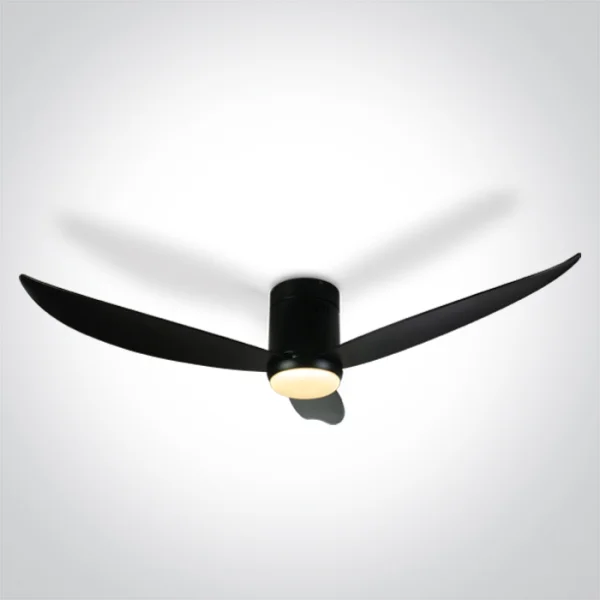 ONE Light Black Body - ventilateur de plafond avec lumière et télécommande - Ø 132 x 27 cm - 22W LED inclus - noir