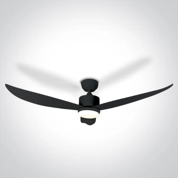ONE Light Black Body - ventilateur de plafond avec lumière et télécommande - Ø 132 x 35 cm - 22W LED inclus - noir