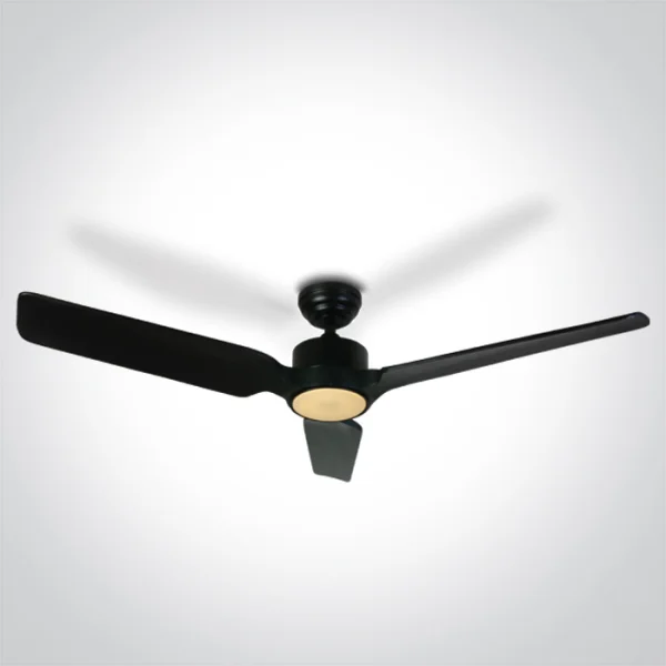ONE Light Black Body - ventilateur de plafond avec lumière et télécommande - Ø 132 x 35 cm - noir