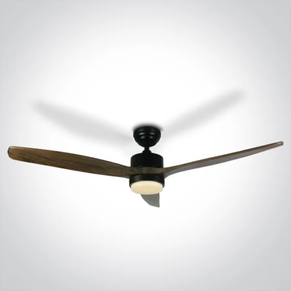 ONE Light Black Body - ventilateur de plafond avec lumière et télécommande - Ø 132 x 37 cm - 22W LED inclus - noir