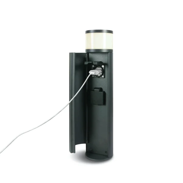 ONE Light Bornes de recharge - poteau de jardin avec 2 x 1000W prises Schuko - 10 x 40 cm - 3W LED inclus - IP44 - anthracite