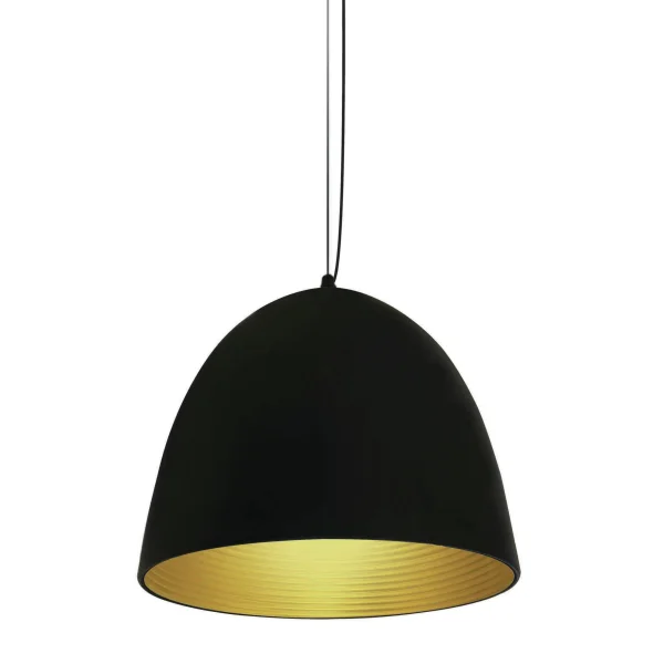 ONE Light Bowl Shade Pendant - lampe suspendue - Ø 30 x 192 cm - noir et laiton