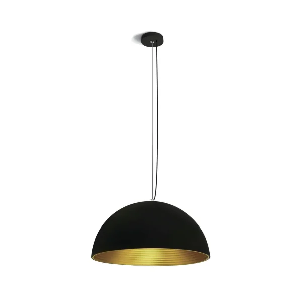 ONE Light Bowl Shade Pendant - lampe suspendue - Ø 50 x 185 cm - noir et laiton