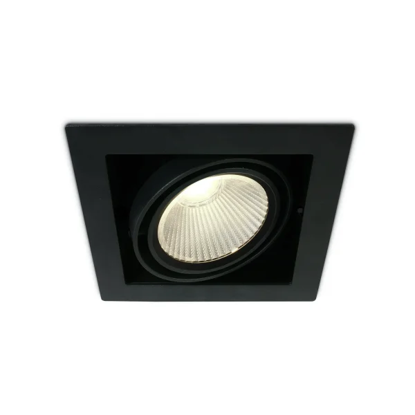 ONE Light COB Box Type Shop - spot à encastrer - 185 x 185 mm, 160 x 160 mm taille d'encastrement - 30W LED inclus - noir - couleur de lumière blanche