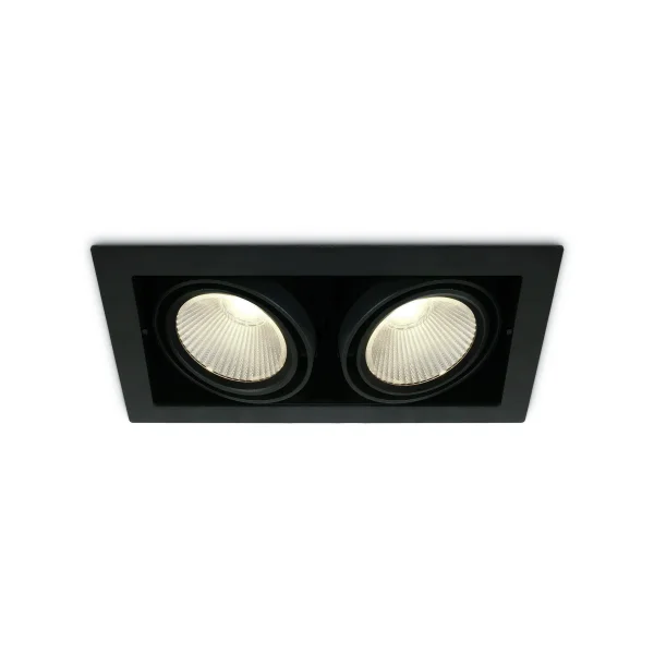ONE Light COB Box Type Shop - spot à encastrer - 350 x 185 mm, 320 x 160 mm taille d'encastrement - 2 x 30W LED inclus - noir - blanc couleur de lumière